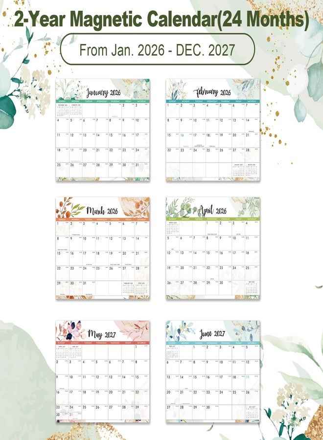 Coboll 2026-2027 Magnetic Calendar - 2026-2027 Calendar, Magnetic Calendars for Fridge from Jan.2026 - Dec.2027, 8''x10'', 24 Monthly Fridge Calendars for Refrigerator, Easy Organizing - Image 4